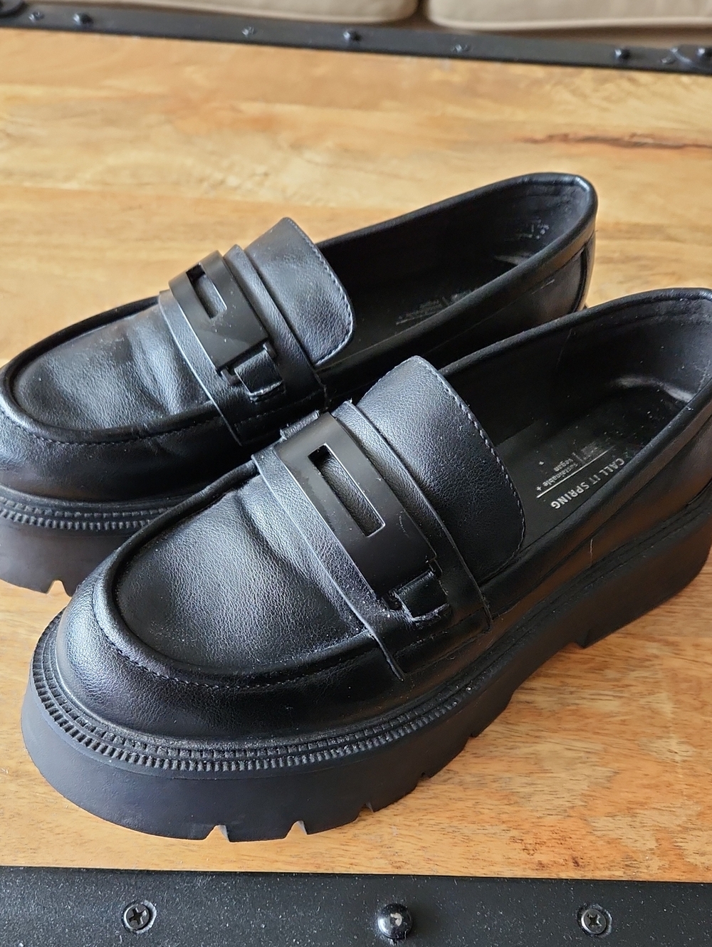 Call It Spring Black Vegan Leather Loafers